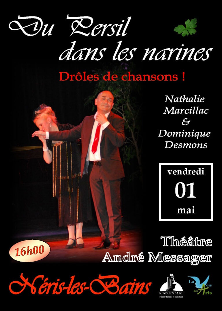 Affiche du spectacle Du Persil dans les narines au Théâtre A. Messager de Néris-les-Bains le 01.05.2026