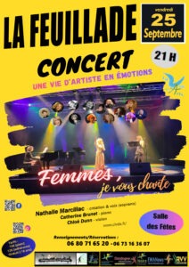 Affiche du concert Femmes, je vous chante à La Feuillade 25.09.2026