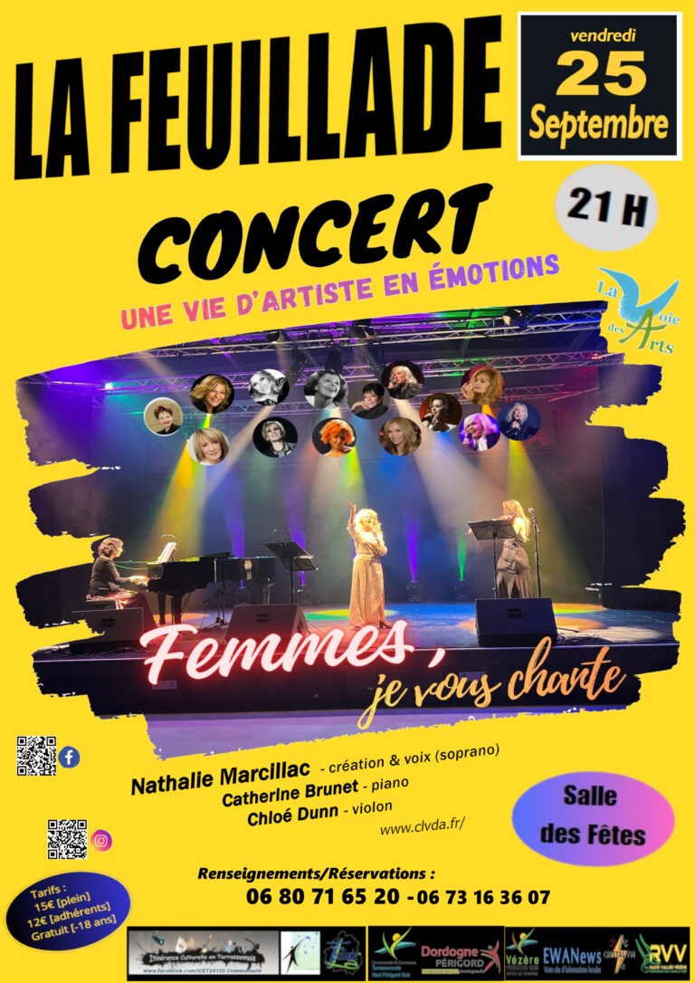 Affiche du concert Femmes, je vous chante à La Feuillade 25.09.2026